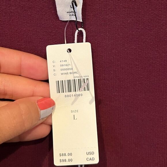 Nwt Daily Practice Anthropologie Sleeveless Square-Neck Mini Dress Wine Maroon - Picture 6 of 6